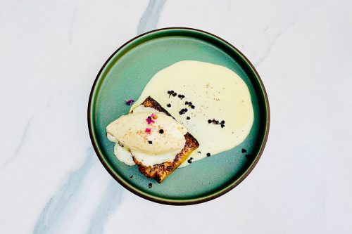 Kingfisher - warm bread pudding, roasted banana ice cream